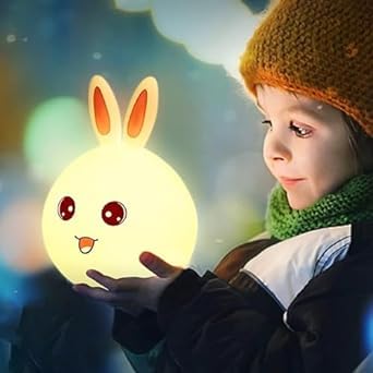 Silicone Cute Little Rabbit Table Lamp – Color Changing