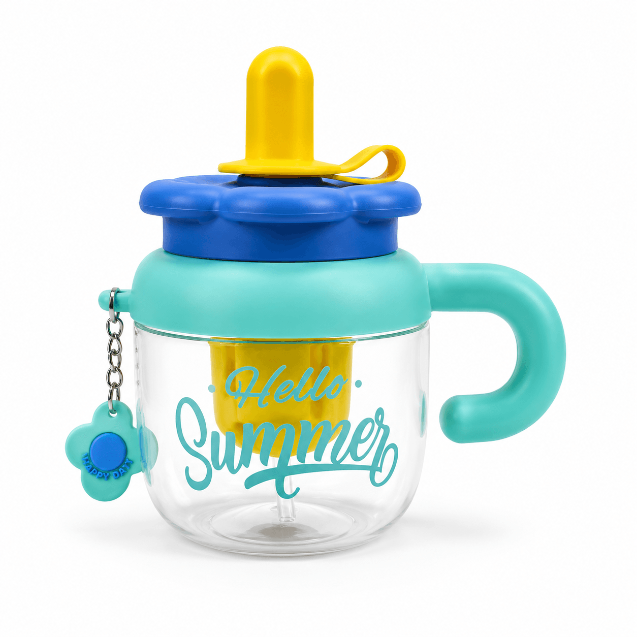 Kids Coloful Sipper with Straw & Handle 600 ML - Premium - Image 3