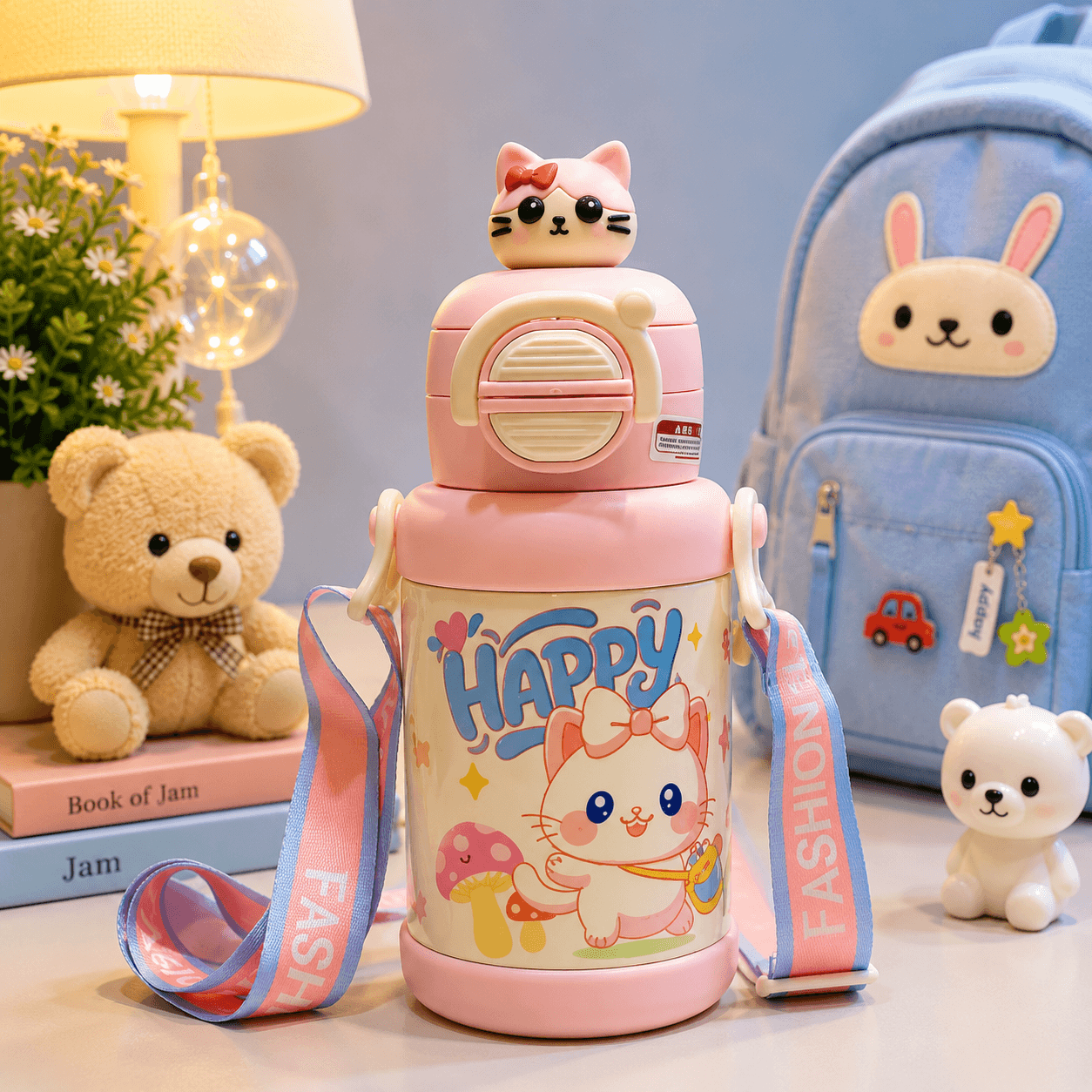 Kids Classy School Water Bottle Hot & Cold - Premium 2 In One - Image 9